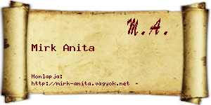 Mirk Anita névjegykártya